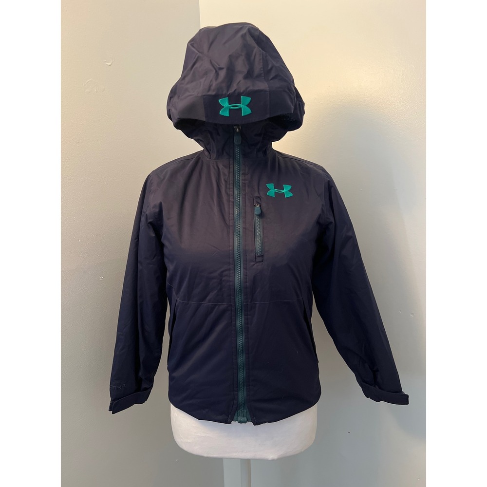 Under Armour Kids ColdGear Infrared Hooded Jacket Navy Teal YSM